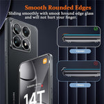 2Pcs For Xiaomi 14T Pro Screen Protector 2.5D Arc Edge High Clarity Tempered Glass Film with Camera Lens Film