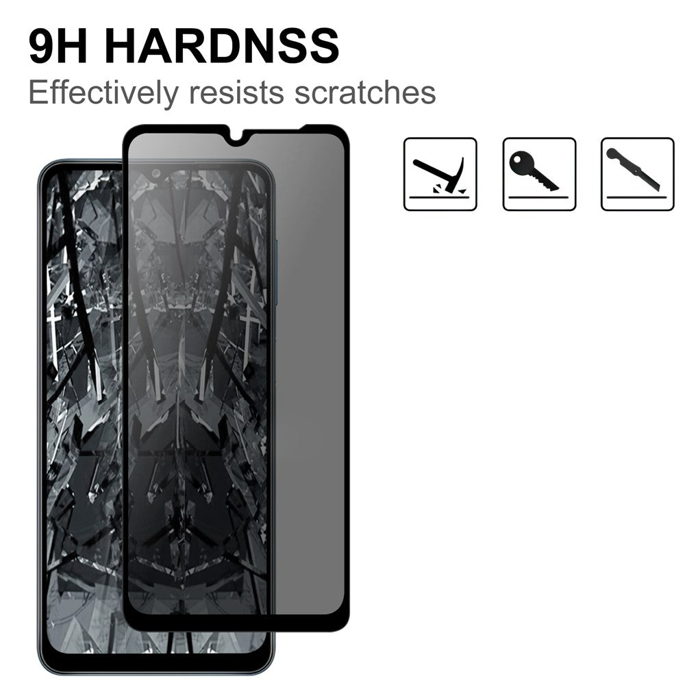 Til Samsung Galaxy A15 5G / 4G Hærdet glas skærmbeskytter 2.5D Buet kant Anti-Spion Film