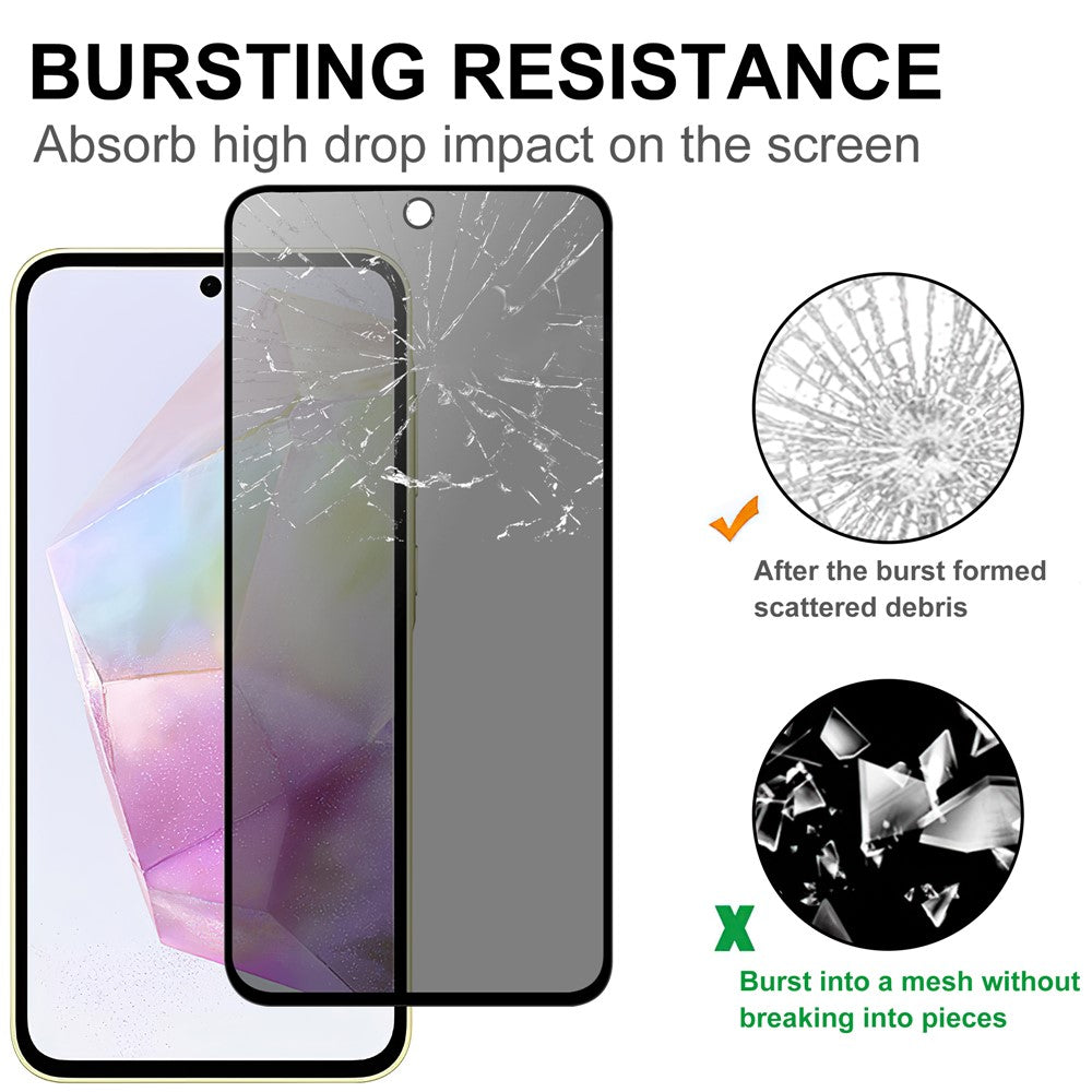 For Samsung Galaxy A35 5G Tempered Glass Screen Protector 2.5D Arc Edge Anti-Spy Film