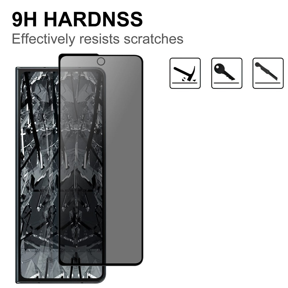 For Samsung Galaxy Z Fold4 5G Front Screen Protector 2.5D Arc Edge Anti-Spy Tempered Glass Film