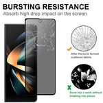 For Samsung Galaxy Z Fold4 5G Front Screen Protector 2.5D Arc Edge Anti-Spy Tempered Glass Film