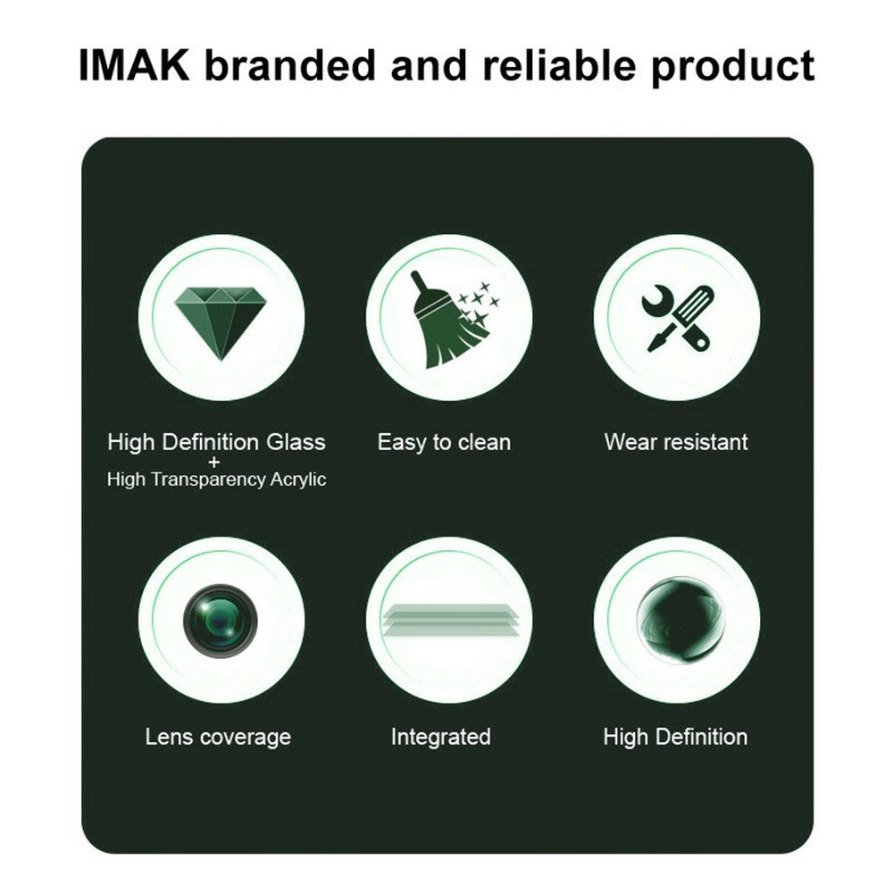 IMAK For Honor X60 5G Tempered Glass Camera Lens Protector + Acrylic Lens Cap