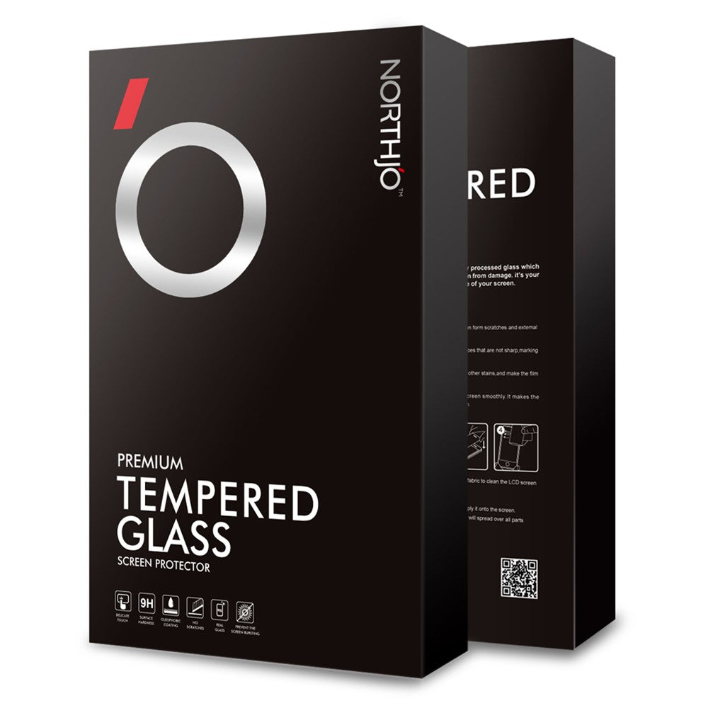 NORTHJO A++ For Xiaomi 15 5G Screen Protector Support Fingerprint Unlock Silk Printing High Aluminum-Silicon Glass Film, Black