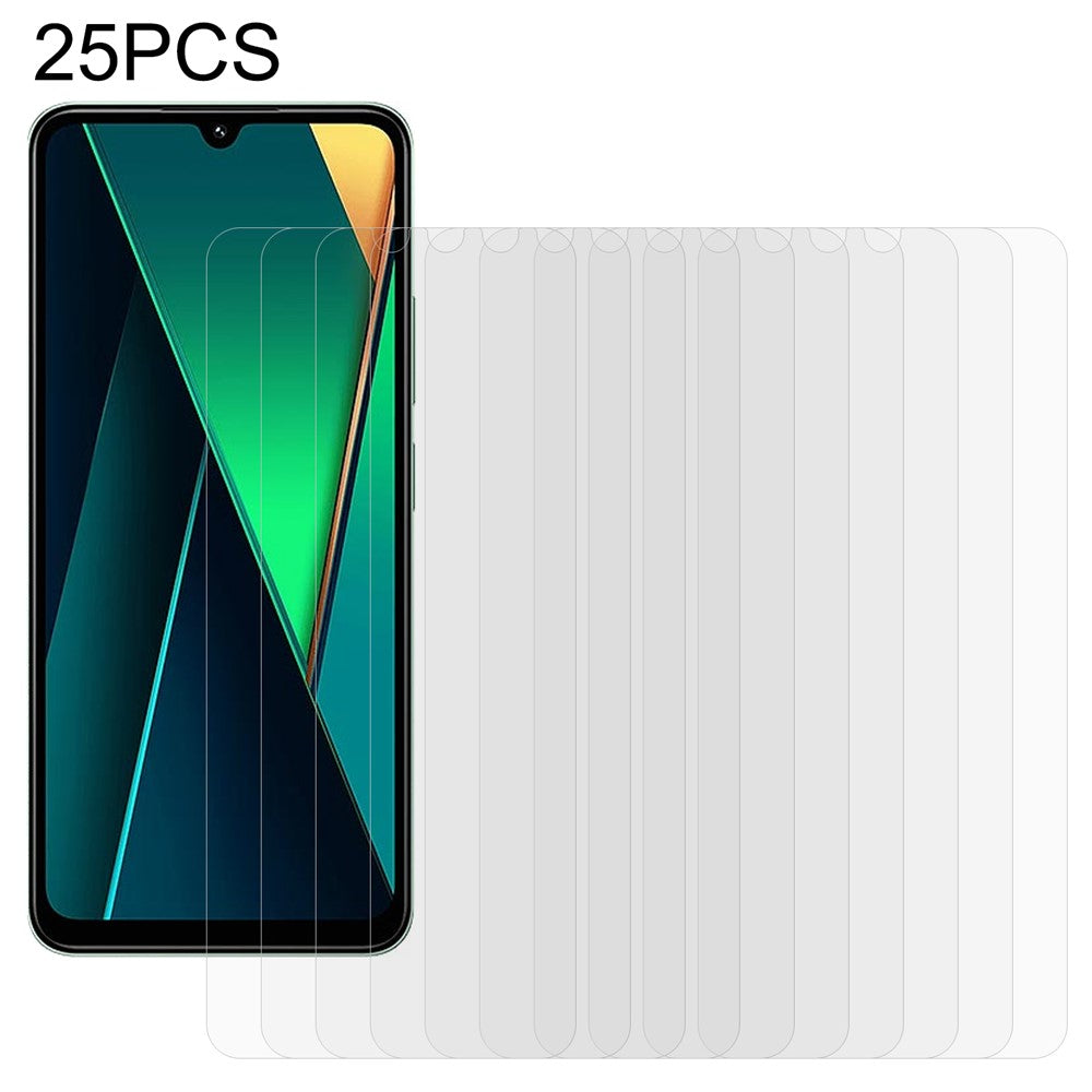 25 stk. skærmbeskyttelse i hærdet glas til Xiaomi Poco C75 4G / Poco M7 5G / 15C 4G (Global) (171 mm) / Redmi A3 Pro 4G / 14R 5G / 14C 4G, høj opløsning (uden emballage, med vådservietter, støvopsamler og guideklistermærke)