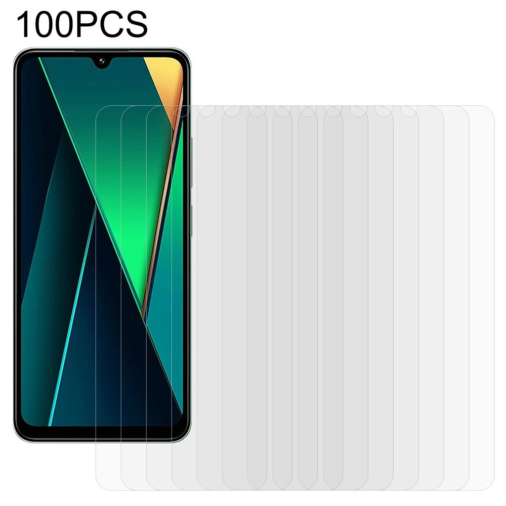 100 st för Xiaomi Poco C75 4G / Poco M7 5G / 15C 4G (Global) (171 mm) / Redmi A3 Pro 4G / 14C 4G / 14R 5G skärmskydd reptålig härdad glasfilm (ingen förpackning, med våtservetter, dammuppsamlare, guideklistermärke)