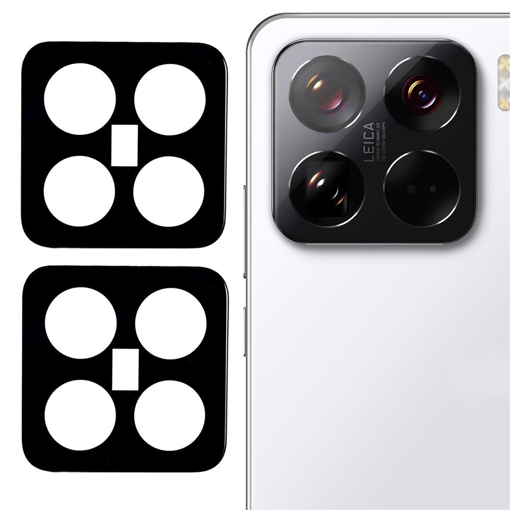 2 stk. kameralinsebeskyttelse til Xiaomi 15S Pro / 15 Pro, silketrykt hærdet glas, bageste linsefilm