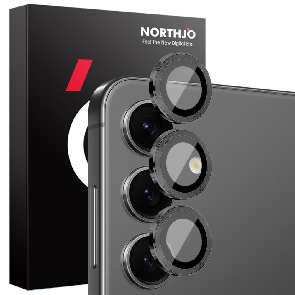 NORTHJO 1 Set For Samsung Galaxy S25 Tempered Glass Camera Lens Film CD Veins Metal Ring Lens Guard