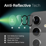 NORTHJO 1 Set For Samsung Galaxy S25 Tempered Glass Camera Lens Film CD Veins Metal Ring Lens Guard