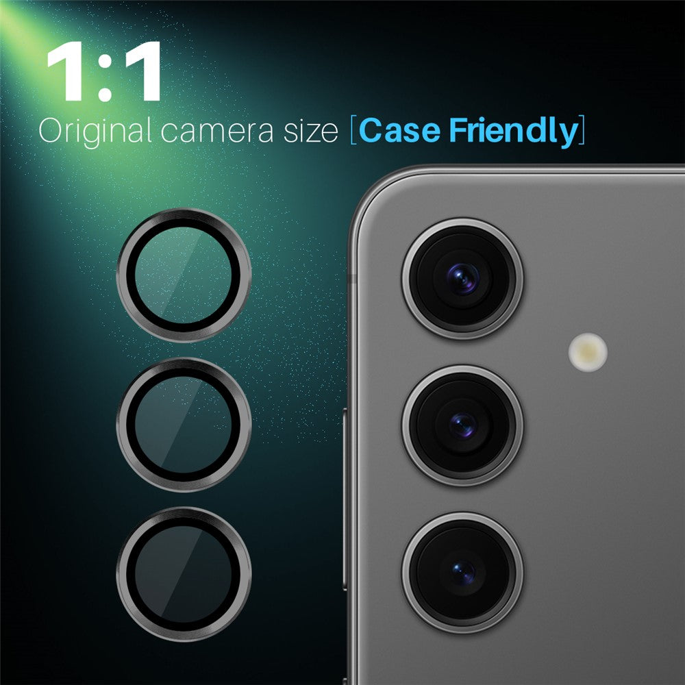 NORTHJO 1 Set For Samsung Galaxy S25 Tempered Glass Camera Lens Film CD Veins Metal Ring Lens Guard