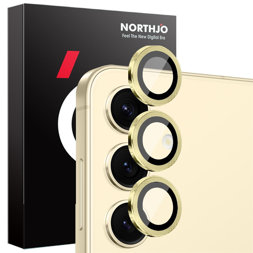 NORTHJO 1 Set For Samsung Galaxy S25 Tempered Glass Camera Lens Film CD Veins Metal Ring Lens Guard