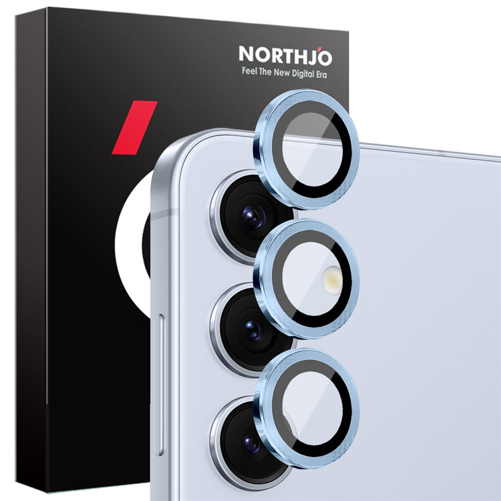 NORTHJO 1 Set For Samsung Galaxy S25 Tempered Glass Camera Lens Film CD Veins Metal Ring Lens Guard
