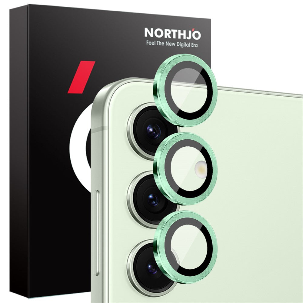 NORTHJO 1 Set For Samsung Galaxy S25 Tempered Glass Camera Lens Film CD Veins Metal Ring Lens Guard