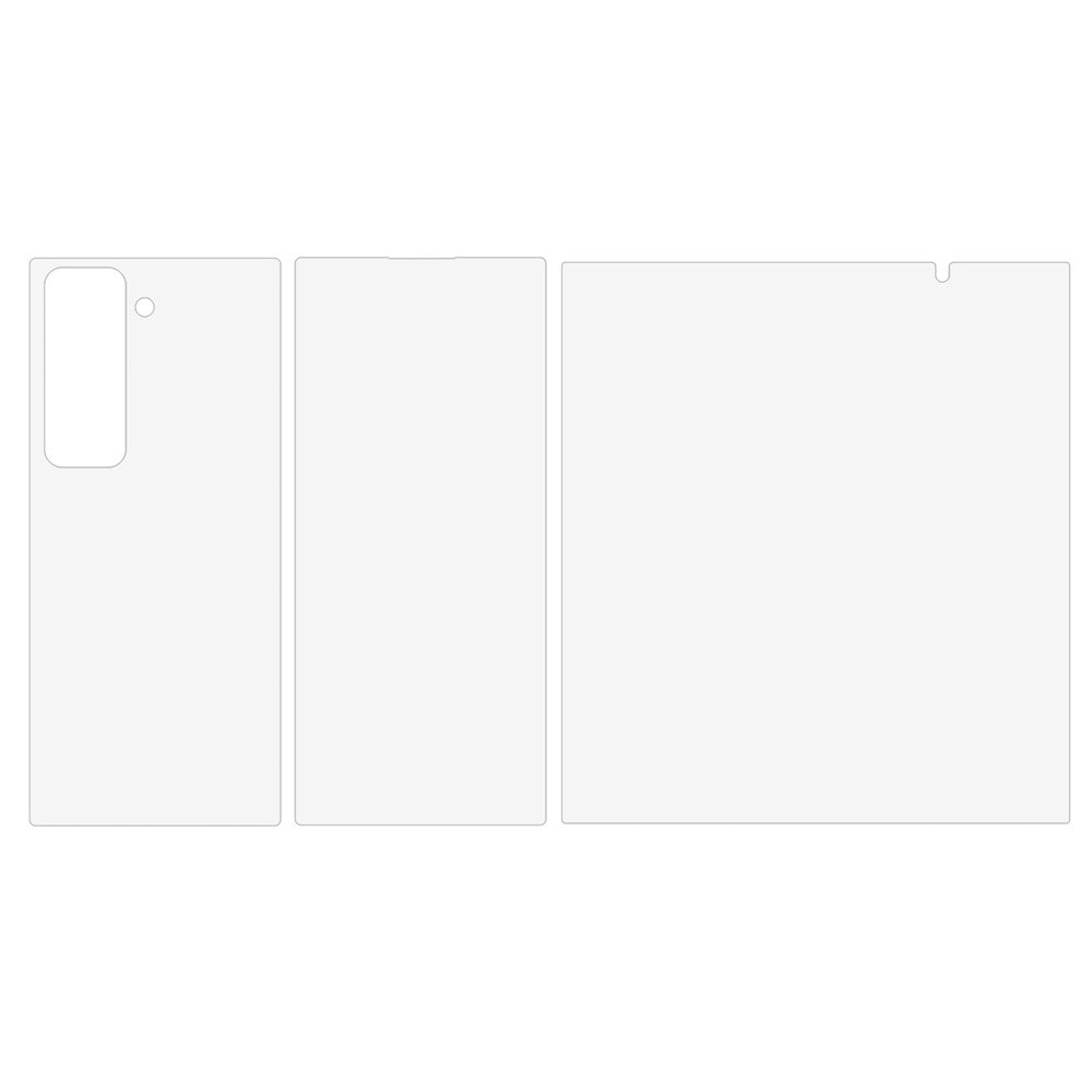 For Samsung Galaxy Z Fold 6 SE Screen Protector Set, Front + Back Full Cover TPU+PET Hydrogel Film