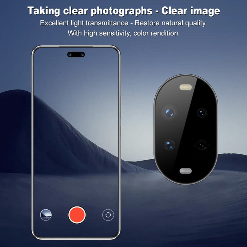 IMAK För Huawei Nova 13 Pro 5G Härdat Glas Kameralinsskydd med Självpositionerande Ram (Svart Version)