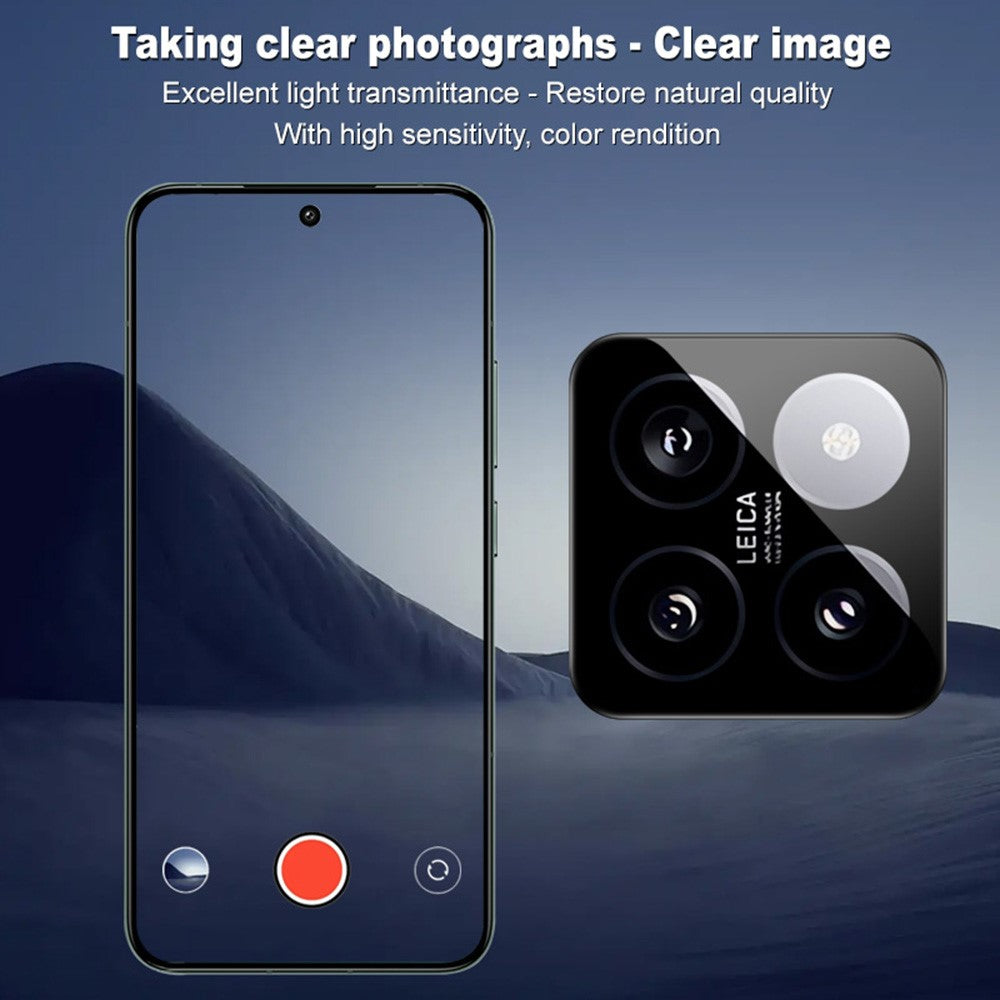 IMAK For Xiaomi 14 Tempered Glass Camera Lens Protector with Self-Positioning Frame (Black Version)