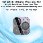 IMAK Anti-scratch Lens Protector for iPhone 14 Pro / 14 Pro Max, Tempered Glass Camera Lens Film + Acrylic Lens Cap