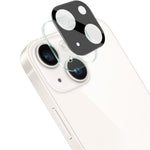 IMAK Hærdet Glas Linsebeskytter + Akryl Linsehætte til iPhone 14 / 14 Plus, Kamera Linsefilm Mod Slid (Sort Version)