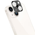 IMAK Hærdet Glas Linsebeskytter + Akryl Linsehætte til iPhone 14 / 14 Plus, Kamera Linsefilm Mod Slid (Sort Version)