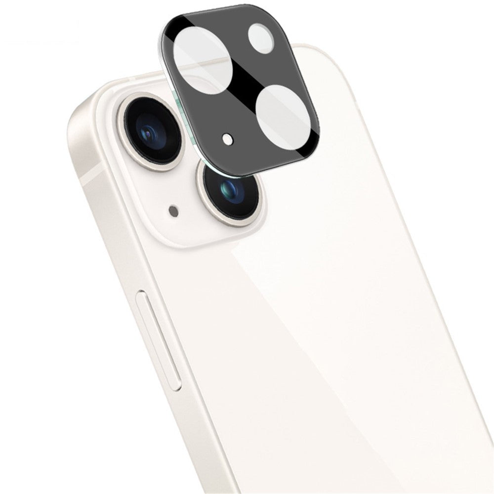 IMAK Hærdet Glas Linsebeskytter + Akryl Linsehætte til iPhone 14 / 14 Plus, Kamera Linsefilm Mod Slid (Sort Version)