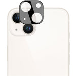 IMAK Hærdet Glas Linsebeskytter + Akryl Linsehætte til iPhone 14 / 14 Plus, Kamera Linsefilm Mod Slid (Sort Version)
