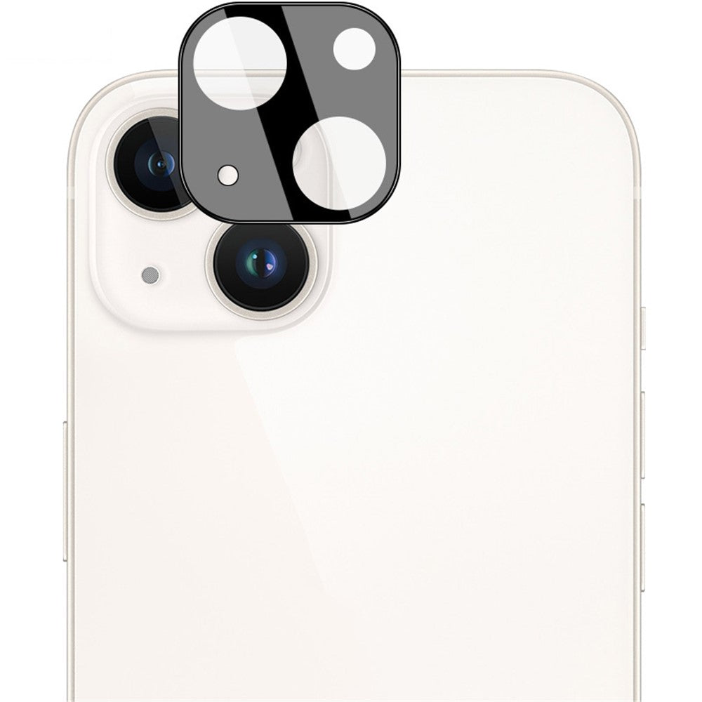 IMAK Hærdet Glas Linsebeskytter + Akryl Linsehætte til iPhone 14 / 14 Plus, Kamera Linsefilm Mod Slid (Sort Version)