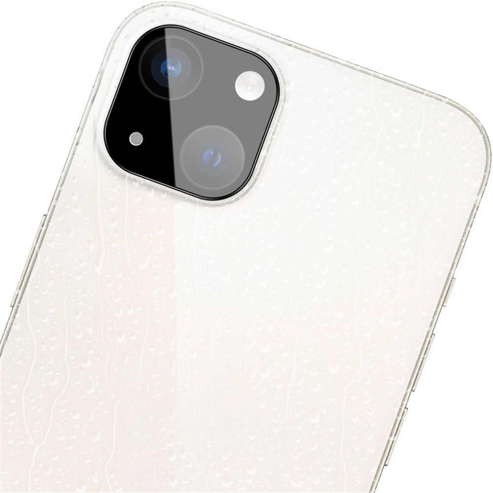 IMAK Hærdet Glas Linsebeskytter + Akryl Linsehætte til iPhone 14 / 14 Plus, Kamera Linsefilm Mod Slid (Sort Version)