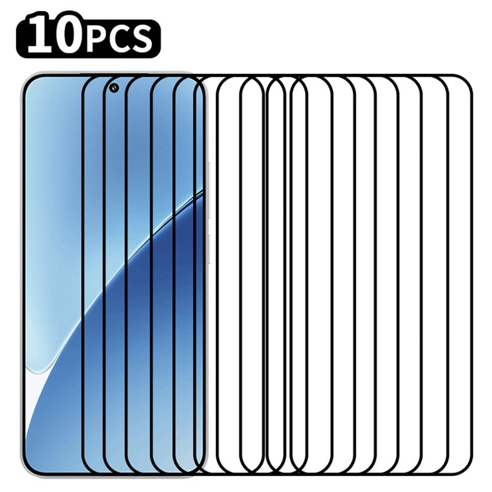 RURIHAI 10Pcs For Xiaomi 15 Full Glue Screen Protector High Aluminium Silicon Glass Film, Ultrasonic Fingerprint Unlock