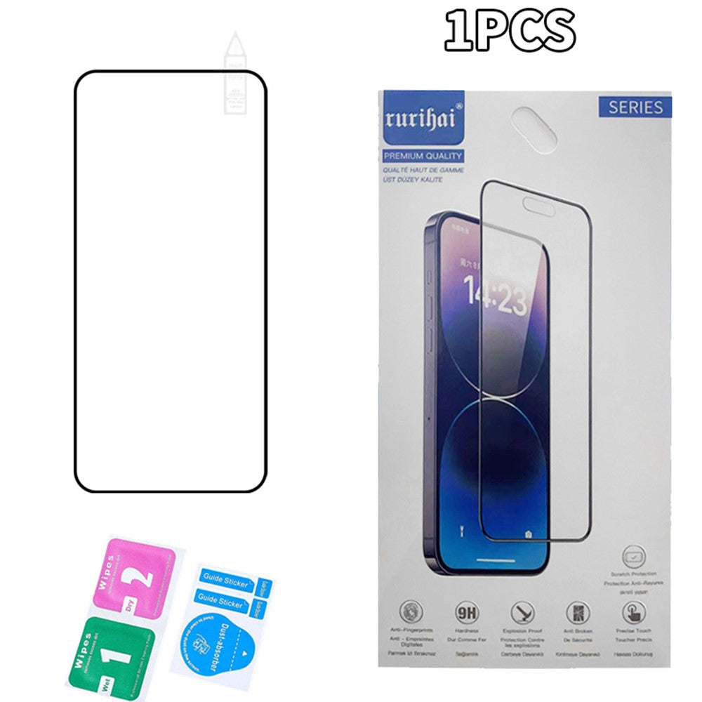 RURIHAI For Xiaomi 15 Full Glue Screen Protector High Aluminium Silicon Glass Film, Ultrasonic Fingerprint Unlock