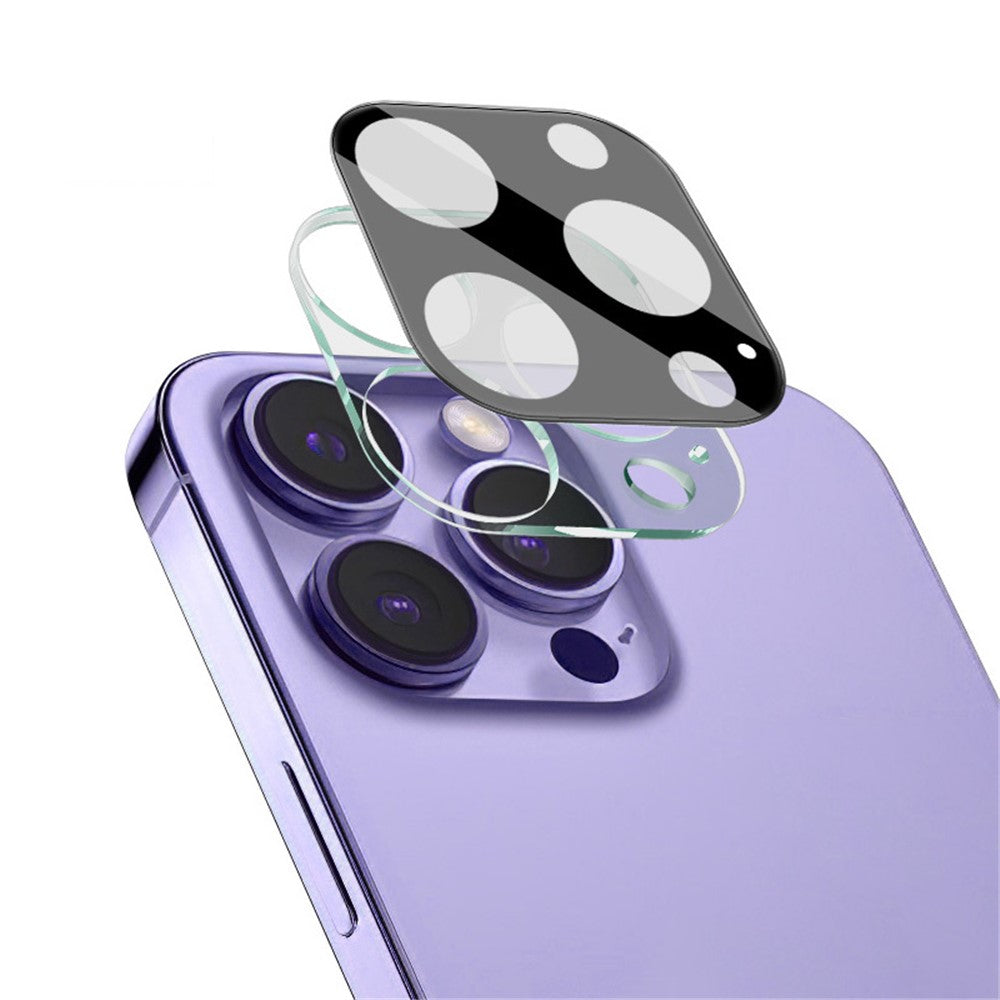 IMAK For iPhone 14 Pro / 14 Pro Max Tempered Glass Lens Film + Acrylic Lens Cap Anti-scratch Camera Lens Protector (Black Version)
