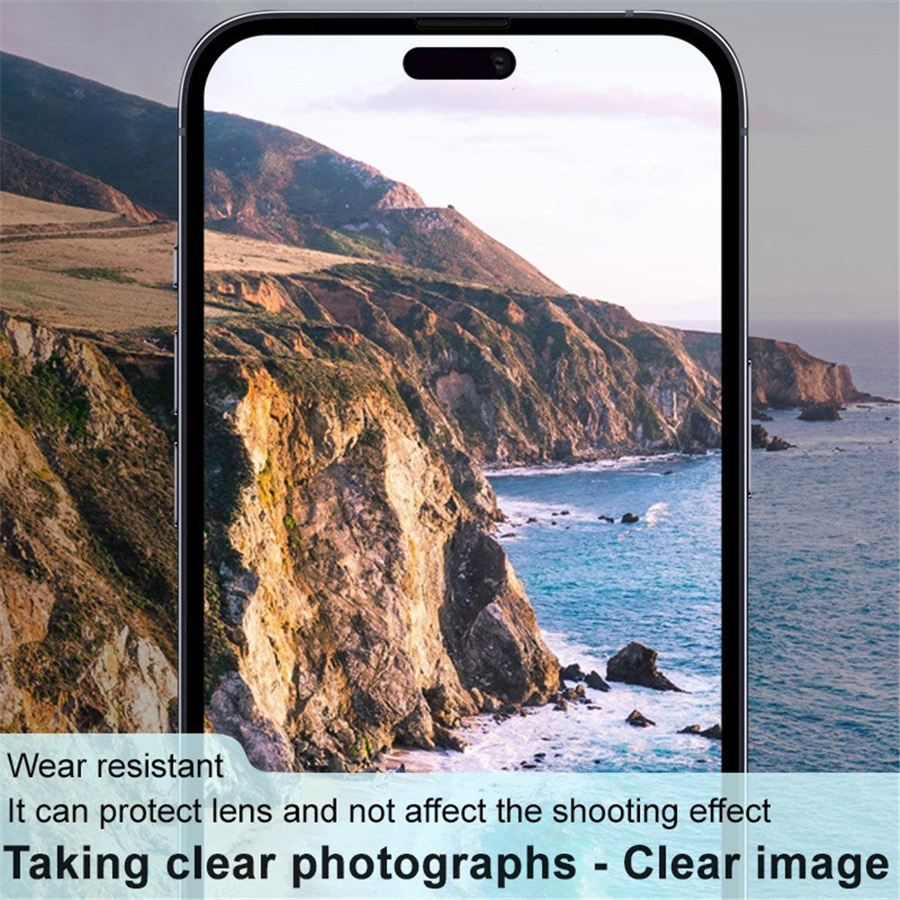 IMAK For iPhone 14 Pro / 14 Pro Max Tempered Glass Lens Film + Acrylic Lens Cap Anti-scratch Camera Lens Protector (Black Version)