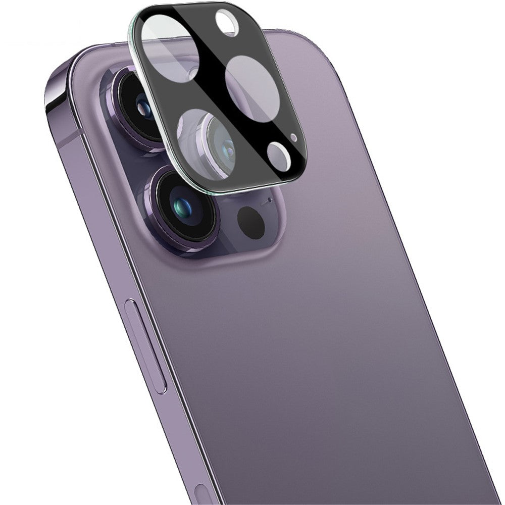 IMAK For iPhone 14 Pro / 14 Pro Max Tempered Glass Lens Film + Acrylic Lens Cap Anti-scratch Camera Lens Protector (Black Version)
