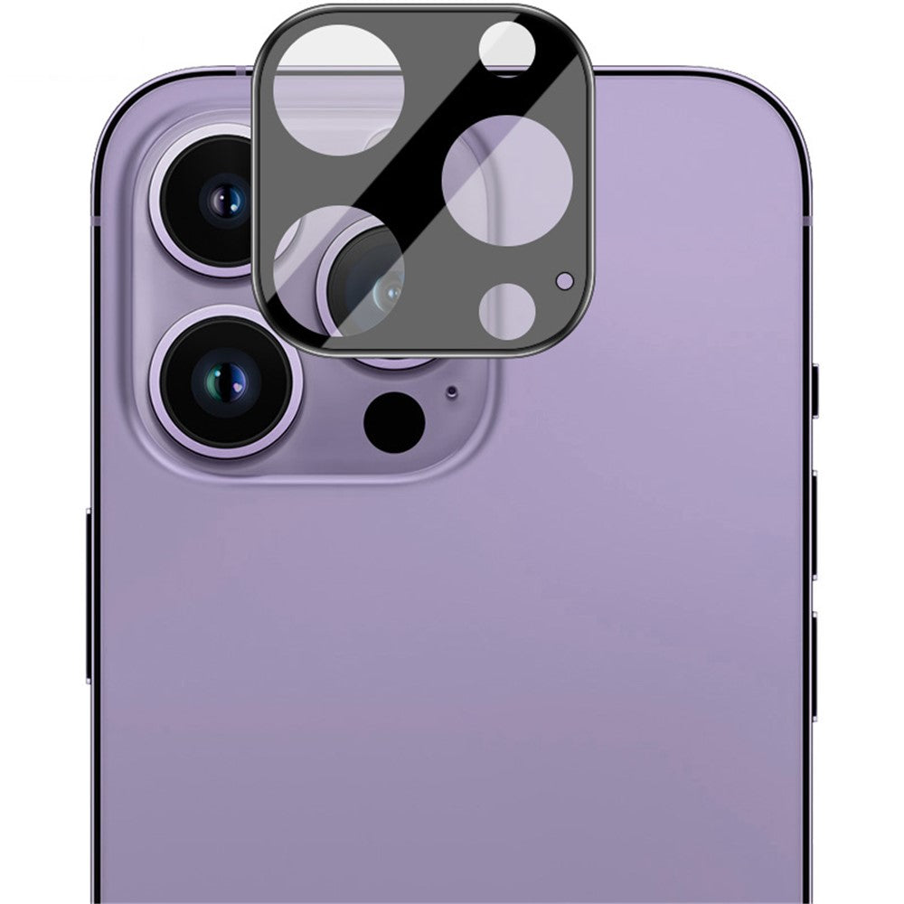 IMAK For iPhone 14 Pro / 14 Pro Max Tempered Glass Lens Film + Acrylic Lens Cap Anti-scratch Camera Lens Protector (Black Version)