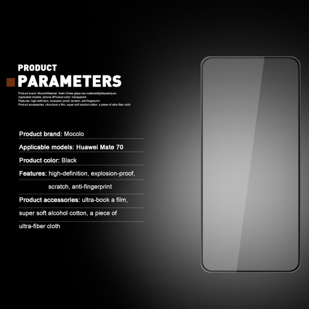 MOCOLO For Huawei Mate 70 Screen Protector Anti-Shatter Silk Printing Tempered Glass Film