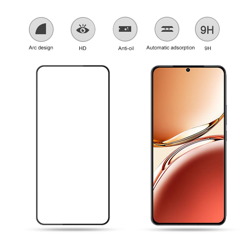 MOCOLO skærmbeskyttelse i splintresistent hærdet glasfilm med silketryk til Oppo Reno12 F 4G / 5G