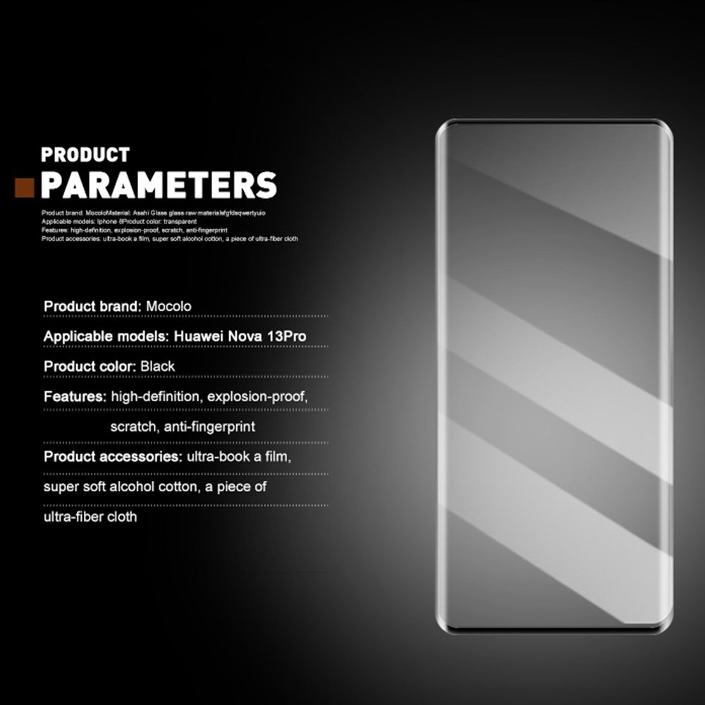 MOCOLO For Huawei nova 14 Pro 5G / nova 13 Pro 5G Screen Protector 3D Curved Tempered Glass Film