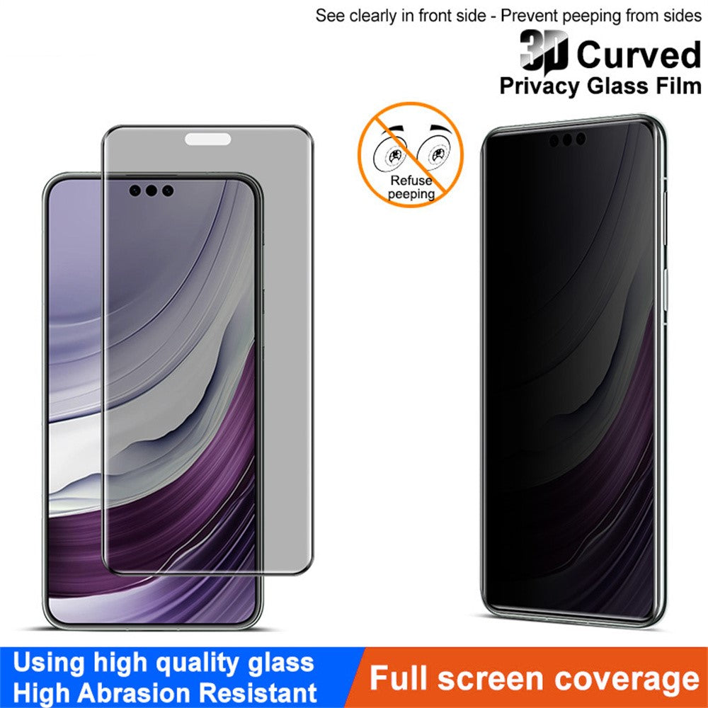 IMAK anti-spion-hærdet glasfilm til Huawei Mate 70 RS Ultimate / Mate 70 Pro+ / Mate 70, skærmbeskyttelse med fuld dækning