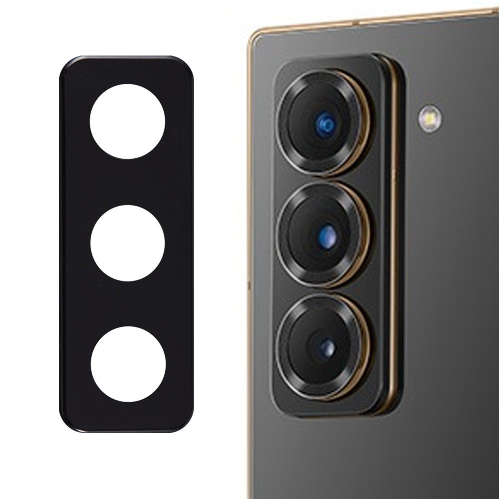 For Samsung Galaxy Z Fold Special / W25 5G Tempered Glass Lens Protector Black Silk Printing Camera Lens Film