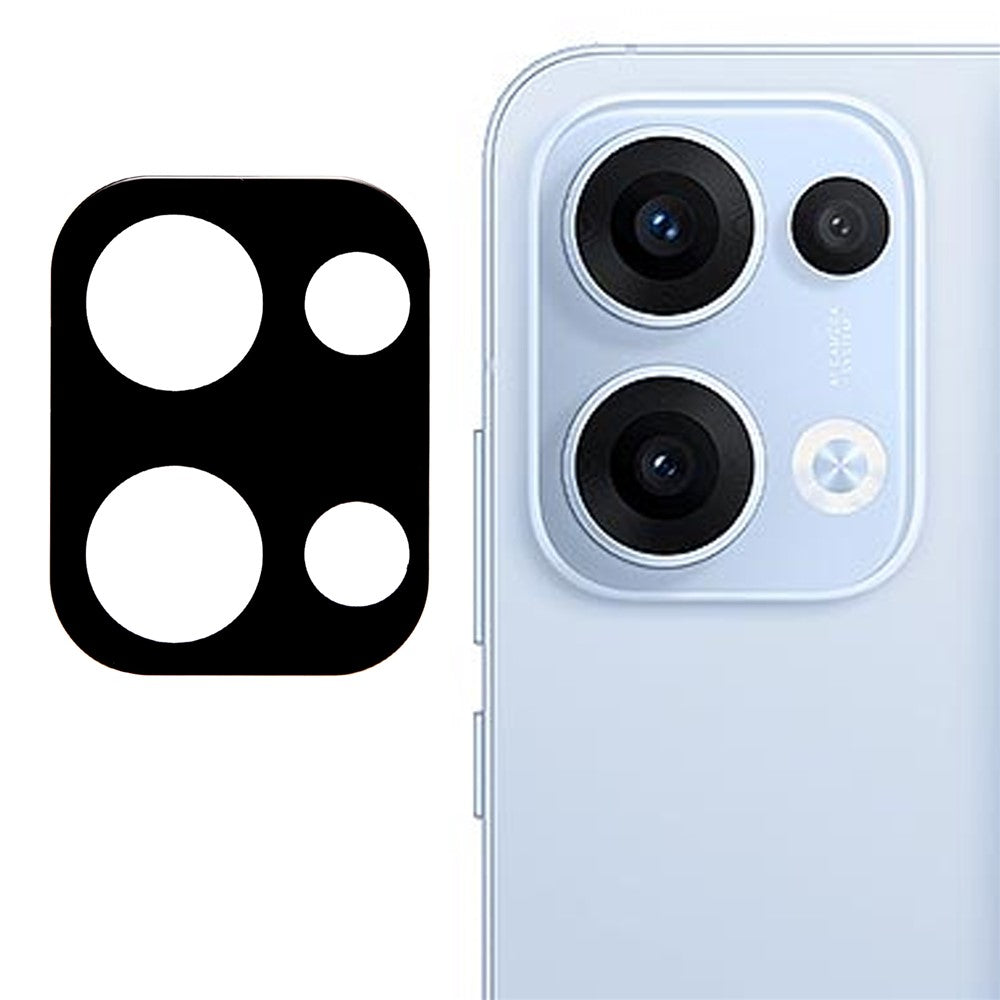 For Oppo Reno13 5G (Global) Tempered Glass Lens Protector Black Silk Printing Camera Lens Film