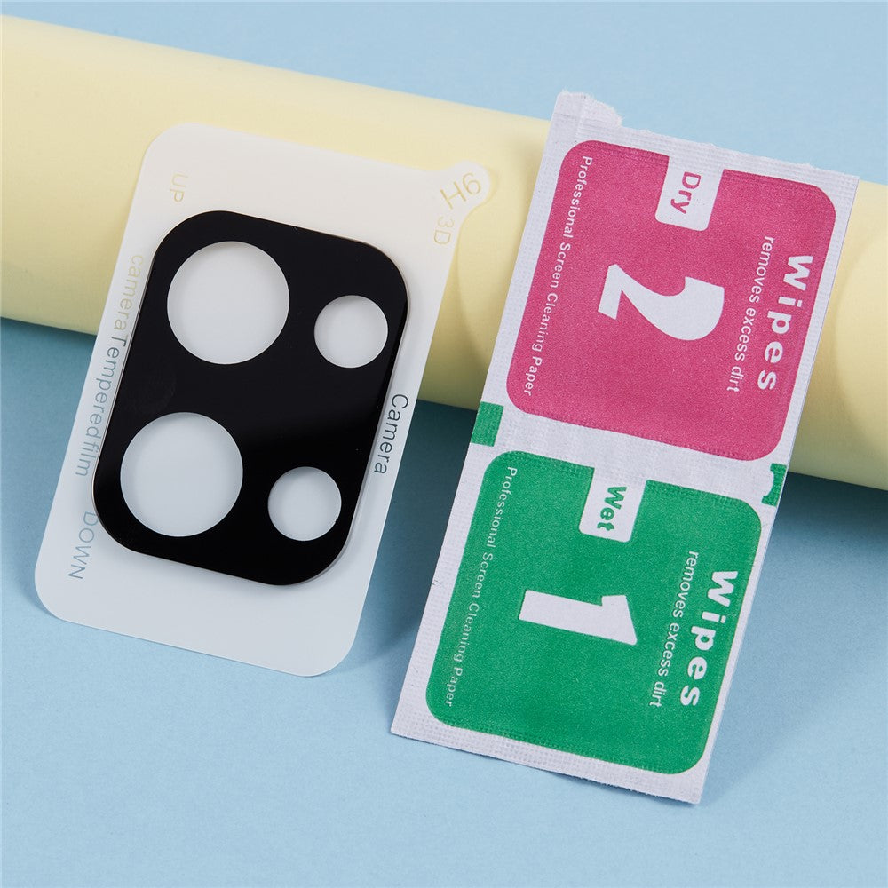 For Oppo Reno13 5G (Global) Tempered Glass Lens Protector Black Silk Printing Camera Lens Film