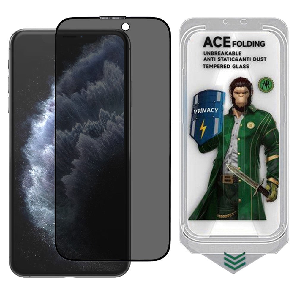ESHMILY til iPhone 11 Pro Max / XS Max Skærmbeskytter 2.5D High Aluminium-Silicon Glass Anti Spy Film med nemt installationsværktøj