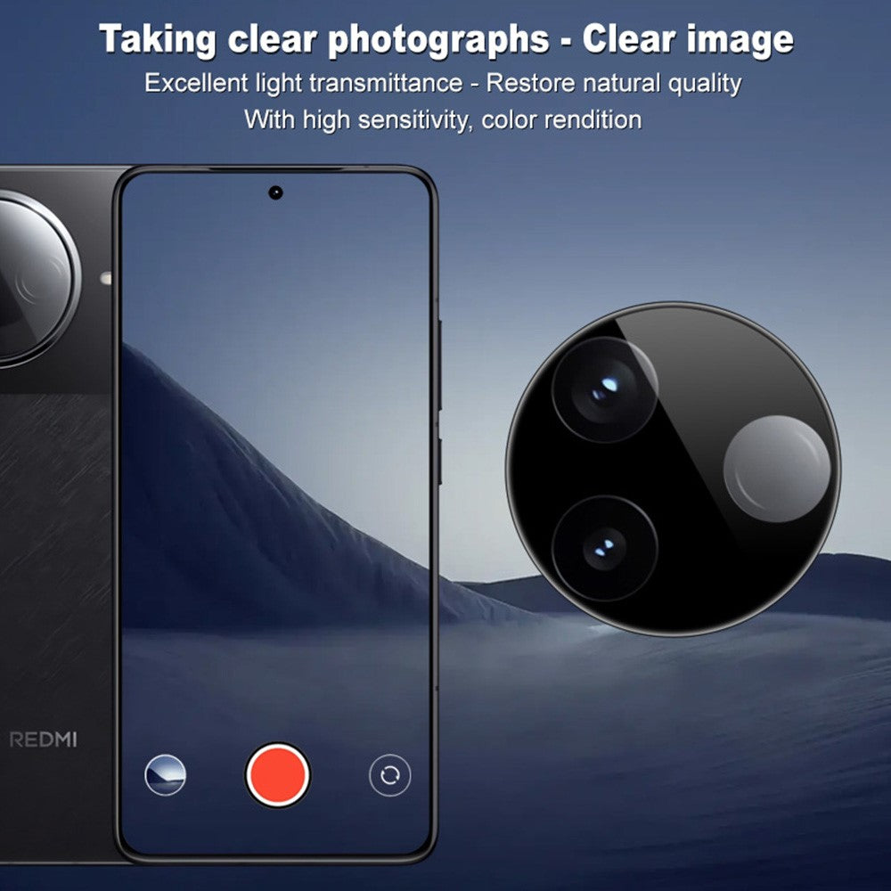 IMAK For Xiaomi Poco F7 Pro 5G / Redmi K80 5G Tempered Glass Camera Lens Protector with Self Positioning Frame (Black Version)