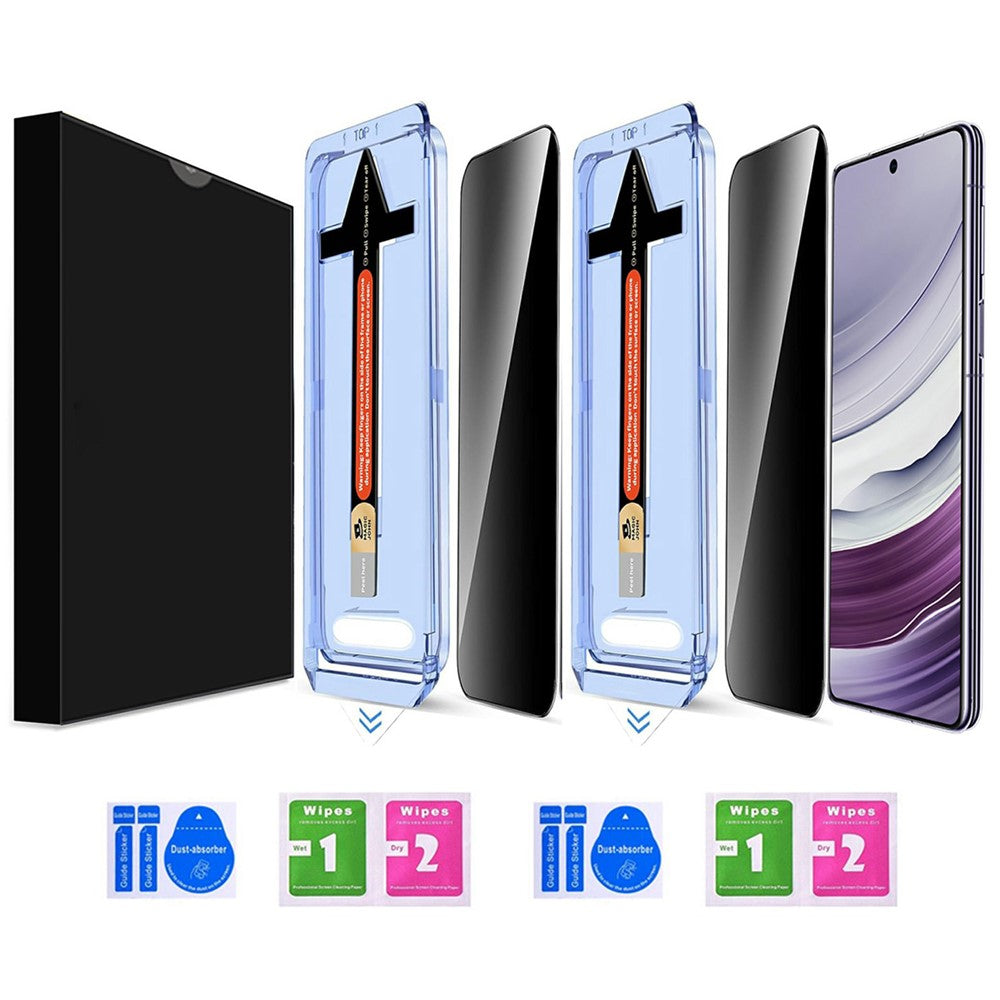 2 Sets For Samsung Galaxy S25+ / S24+ Anti Spy Tempered Glass Screen Protector with Automatic Dust Removal Tool