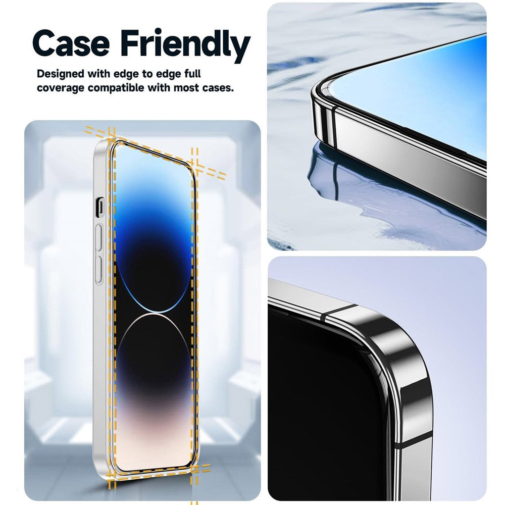 For iPhone 13 Pro Max Tempered Glass HD Clear Screen Protector with Automatic Dust Removal Tool