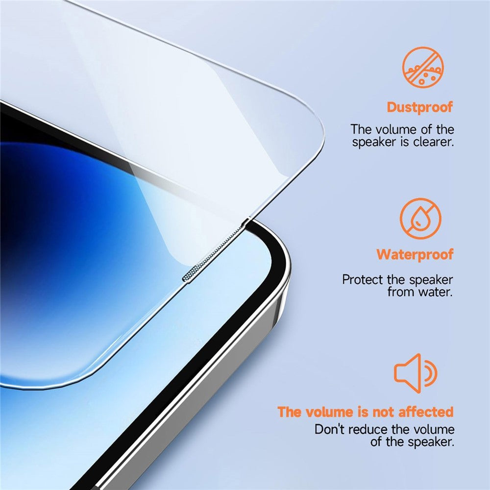 For iPhone 13 Pro Max Tempered Glass HD Clear Screen Protector with Automatic Dust Removal Tool