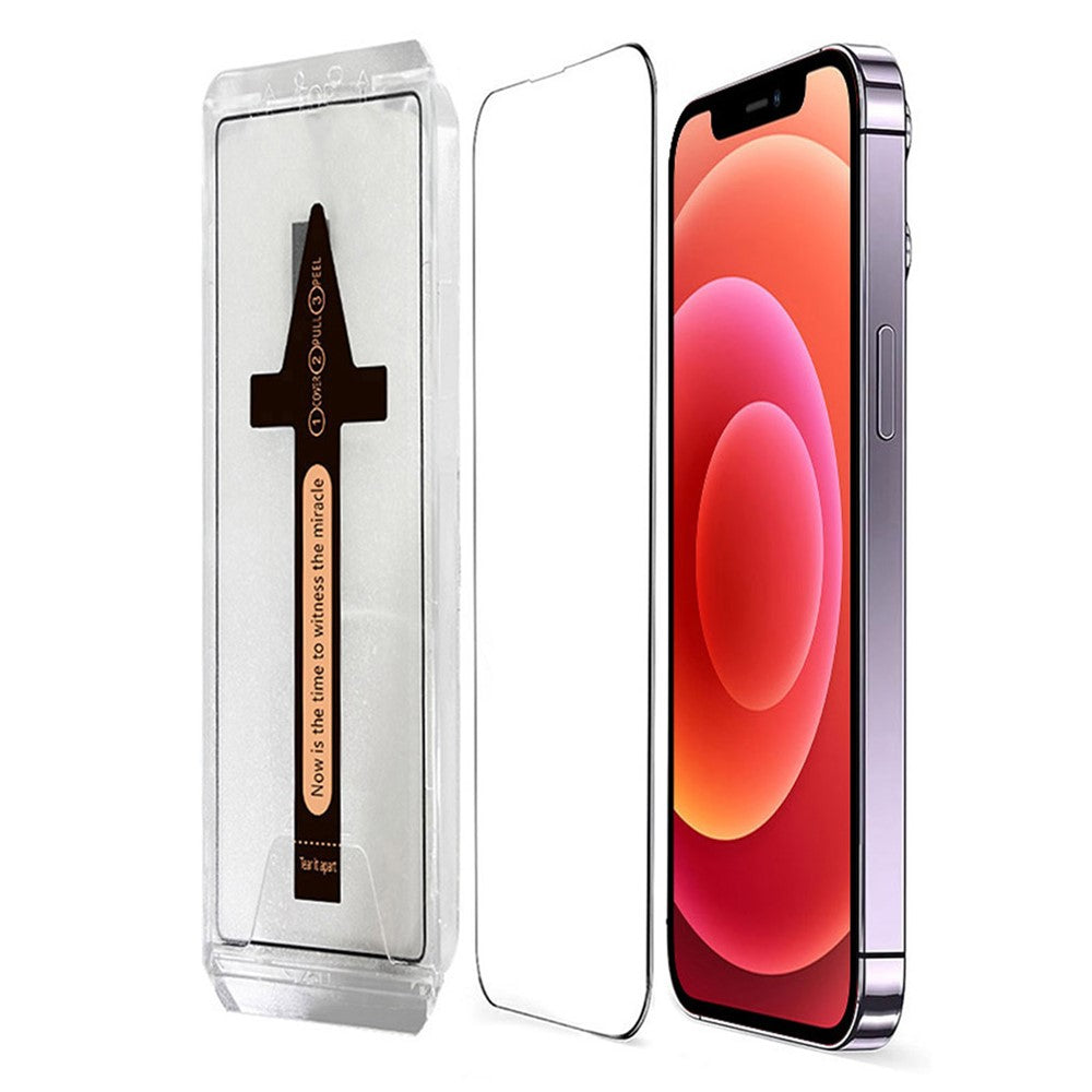 For iPhone 12 Pro / 12 Tempered Glass HD Clear Screen Protector with Automatic Dust Removal Tool