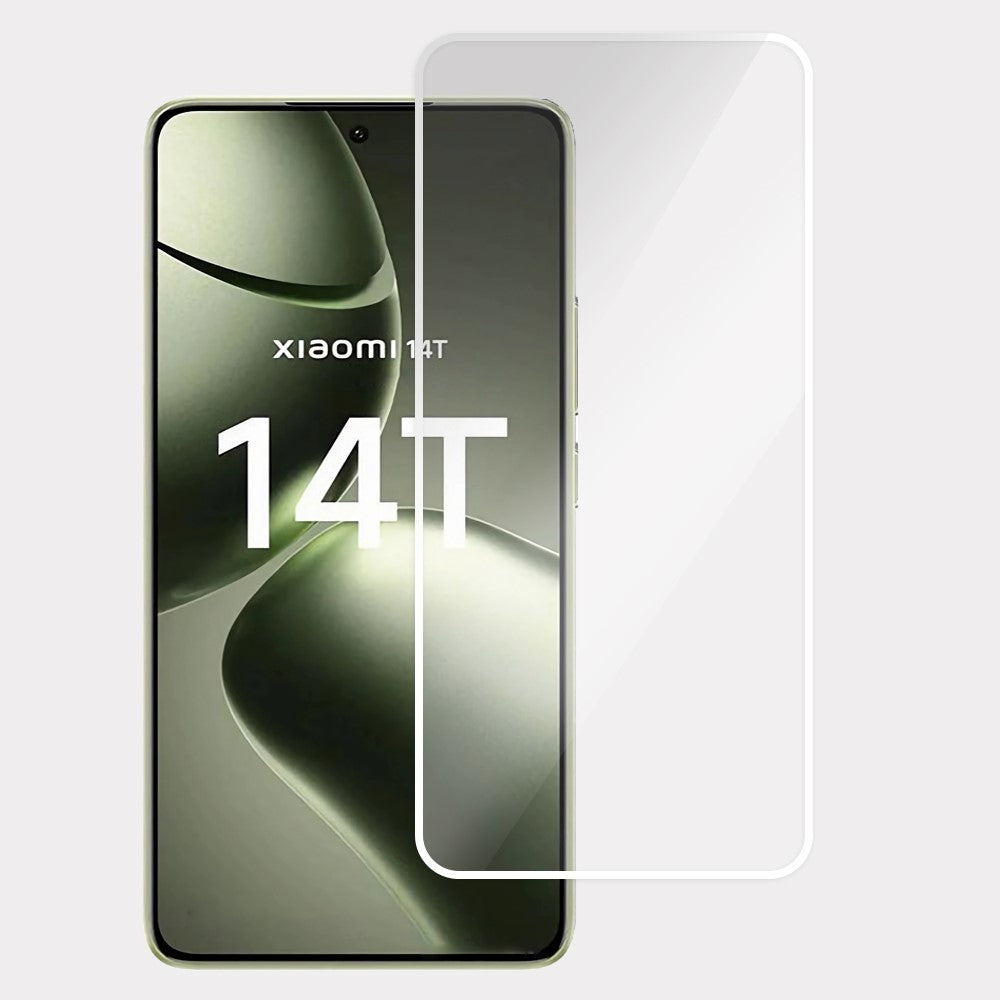 Skærmbeskyttelse til Xiaomi Redmi K70 Ultra / 14T Pro / 14T med fuld lim, elektrobelagt hvid kant og silikonefilm af højaluminiumsglas