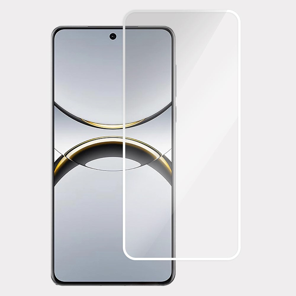 Skärmskydd för Huawei Pura 70 / Oppo Find X8 5G / Reno13 5G (Global) Helhäftande elektropläterad vit kant hög aluminium silikonglasfilm