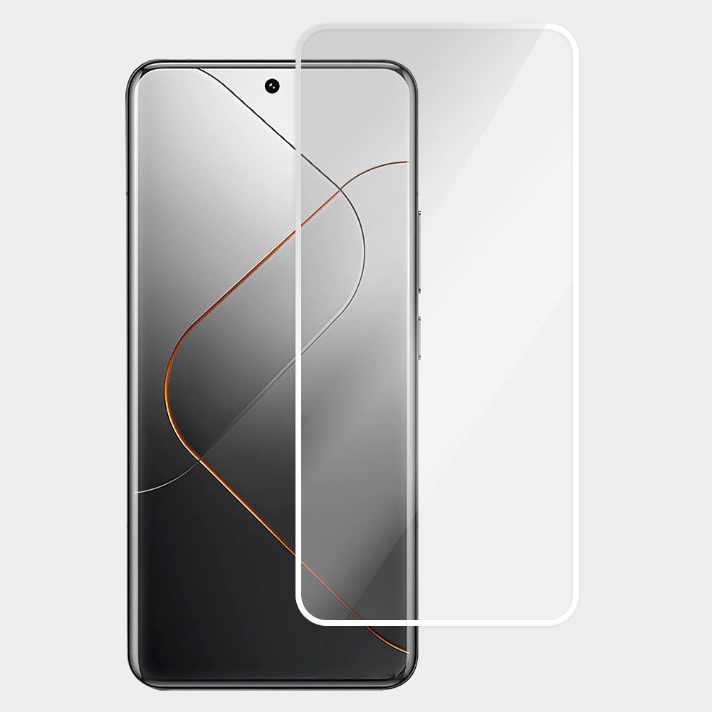 For Xiaomi 14 / 13 Screen Protector Full Glue Electroplated White Edge High Aluminum Silicone Glass Film