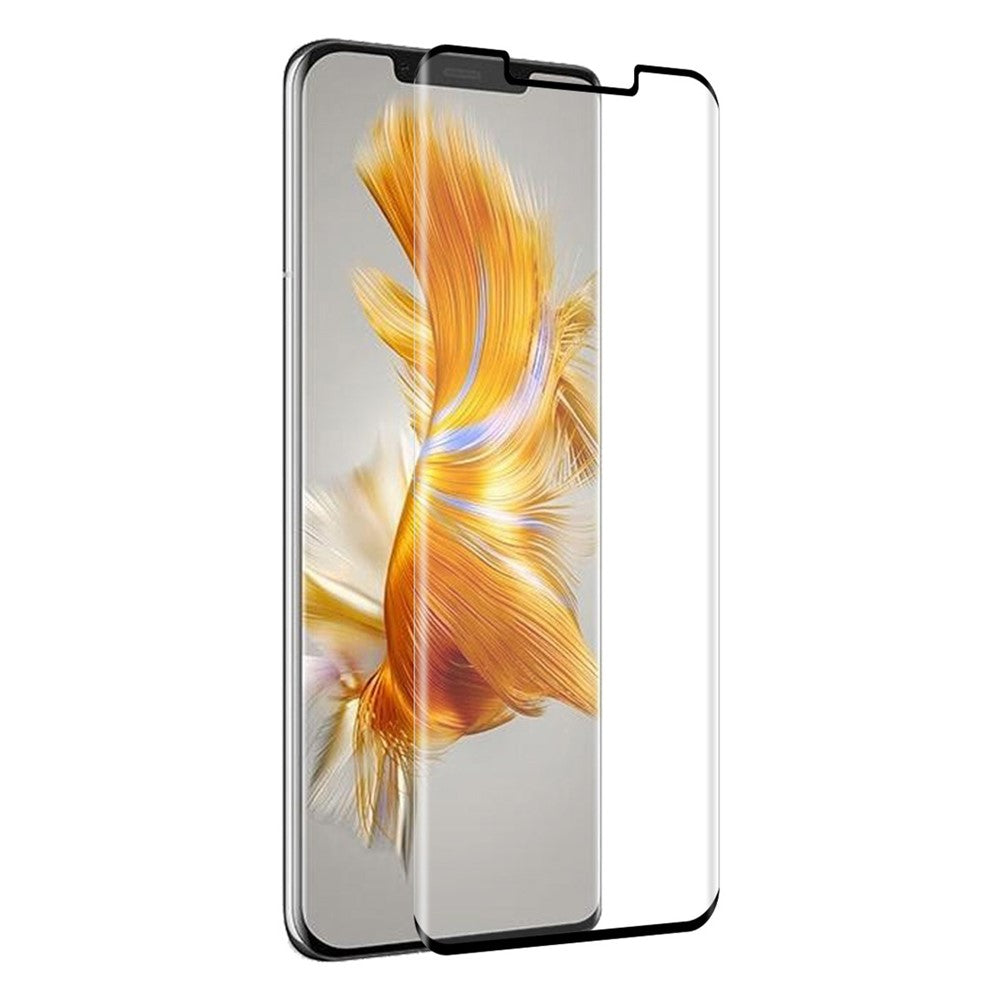 ENKAY HAT PRINCE För Huawei Mate 50 Pro 4G Härdat Glas Film 3D Böjd Sidolim HD Helskärmsskydd Stöder Fingeravtryckslåsning