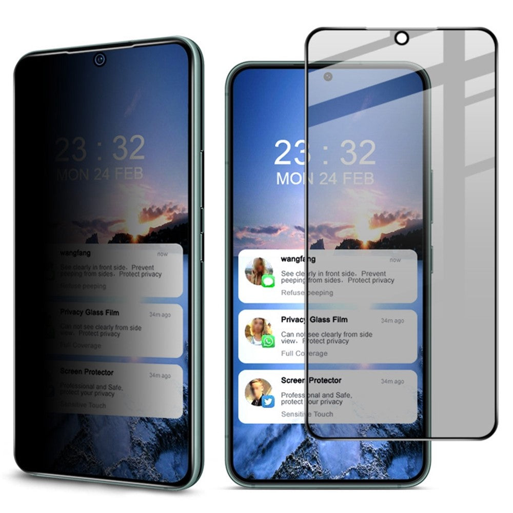 IMAK Skærmbeskytter til Samsung Galaxy S22 5G / S23 Anti-spion Hærdet Glas Film Fuld Lim Fuld Dækning Følsom Berøringsskærm Film